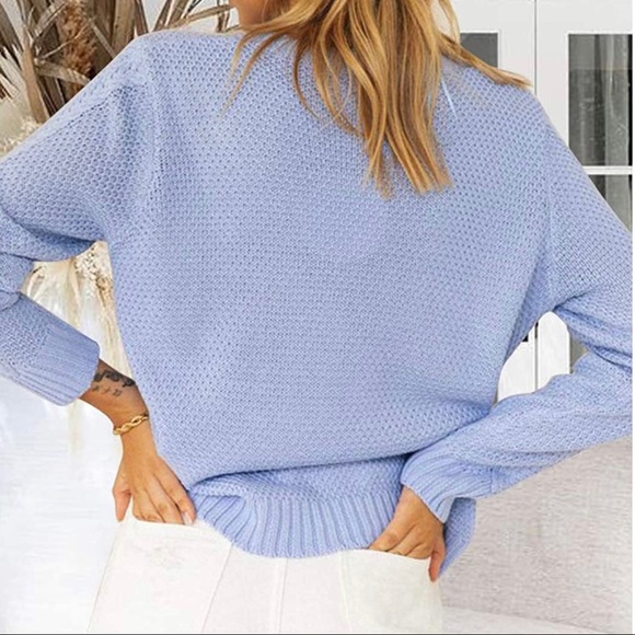 Blue Sweater *WORN ONCE* Perfect for a Gender Reveal - Picture 5 of 11